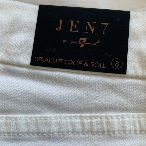 NEW JEN7 BY 7 FOR ALL MANKIND  Straight Crop & Roll White sculpting jean 8 NWT - Picture 3 of 4